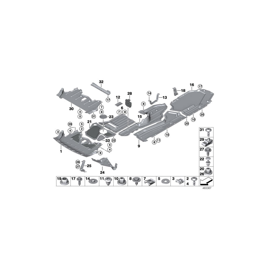 Genuine BMW 51757173583 E70 E71 Underbody Paneling, Left (Inc. X6) | ML Performance US Car Parts