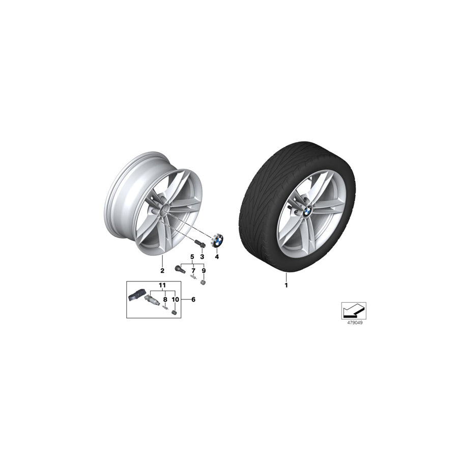 Genuine BMW 36116877135 F33 F34 F36 Disc Wheel, Light Alloy, Reflexsilber 8JX18 ET:34 (Inc. 325d, 320d ed & 420dX) | ML Performance US Car Parts