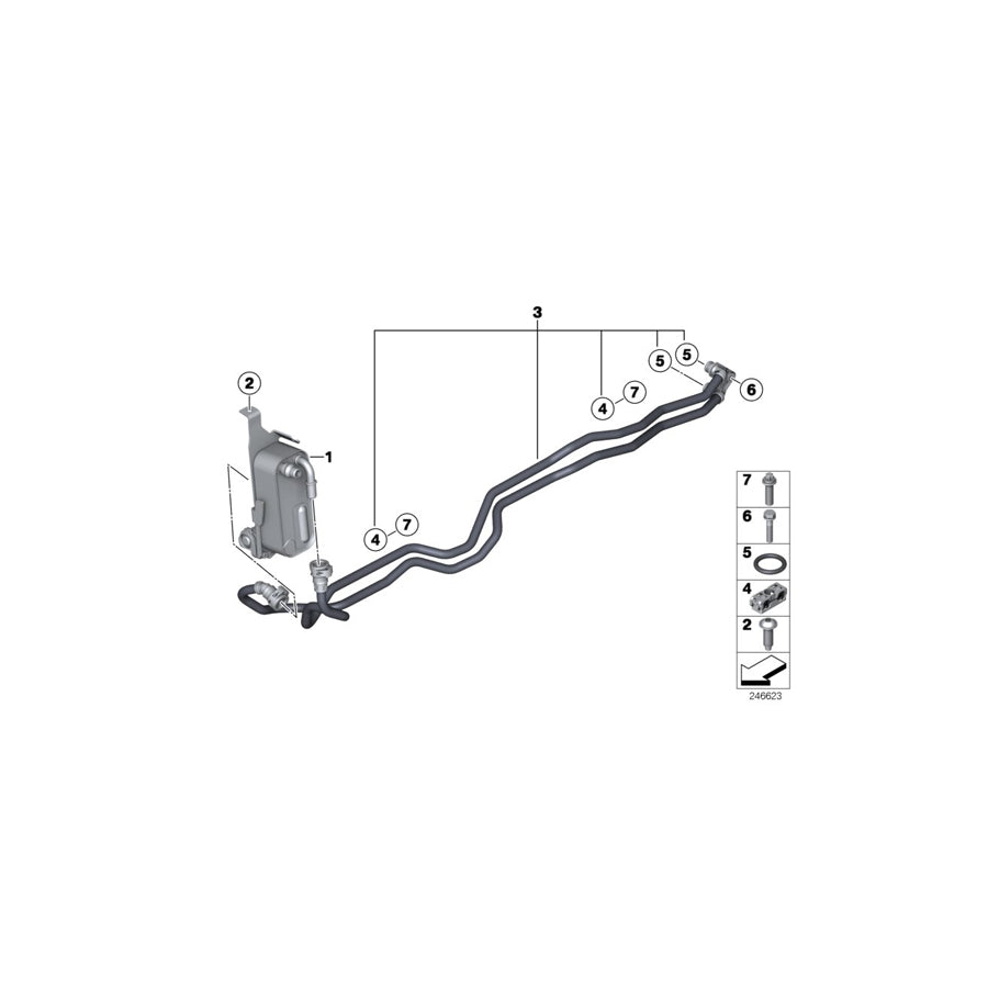 Genuine BMW 17227601763 F25 F26 Transmission Oil Cooler Line (Inc. X4 28iX & X3) | ML Performance US Car Parts