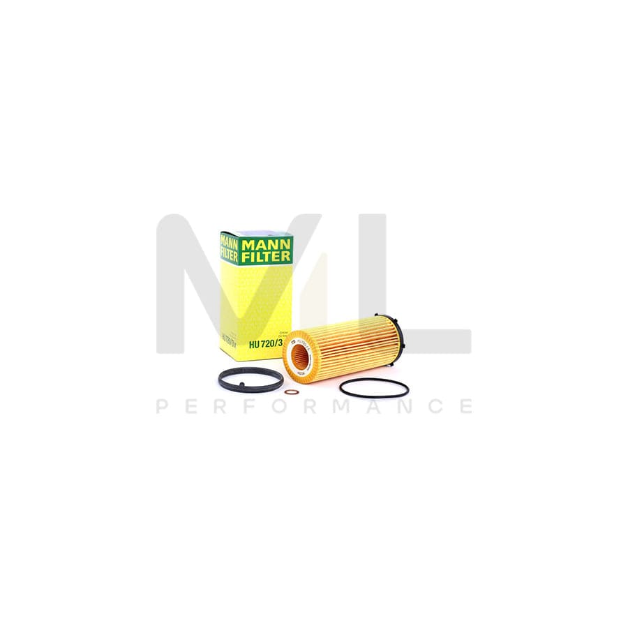 MANN-FILTER HU 720/3 x Oil Filter with seal, Filter Insert