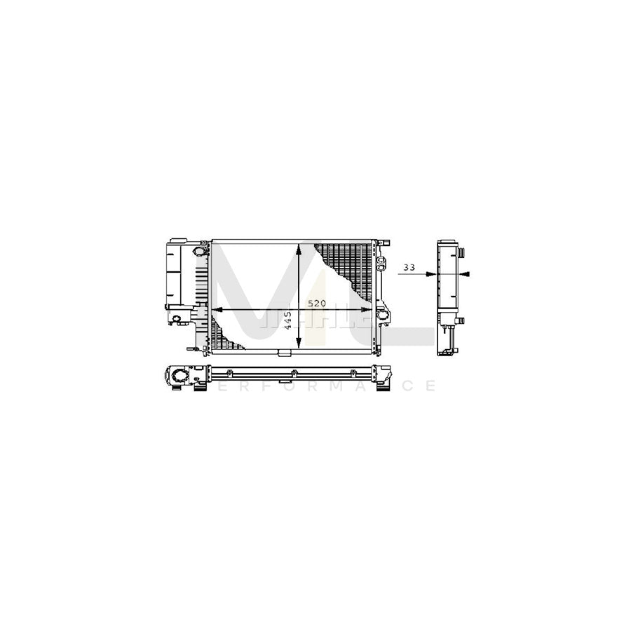 MAHLE ORIGINAL CR 243 000P Engine radiator for BMW 5 Series Mechanically jointed cooling fins, Manual Transmission | ML Performance Car Parts