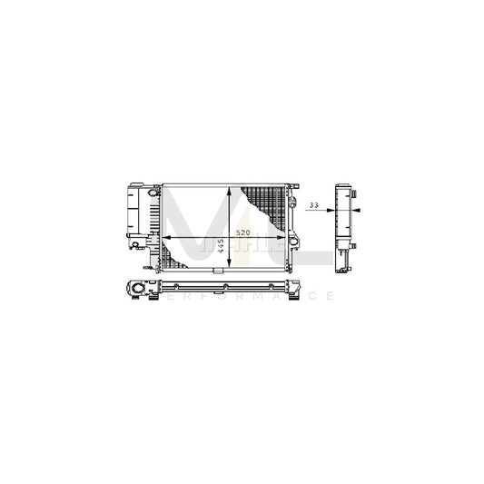 MAHLE ORIGINAL CR 243 000P Engine radiator for BMW 5 Series Mechanically jointed cooling fins, Manual Transmission | ML Performance Car Parts