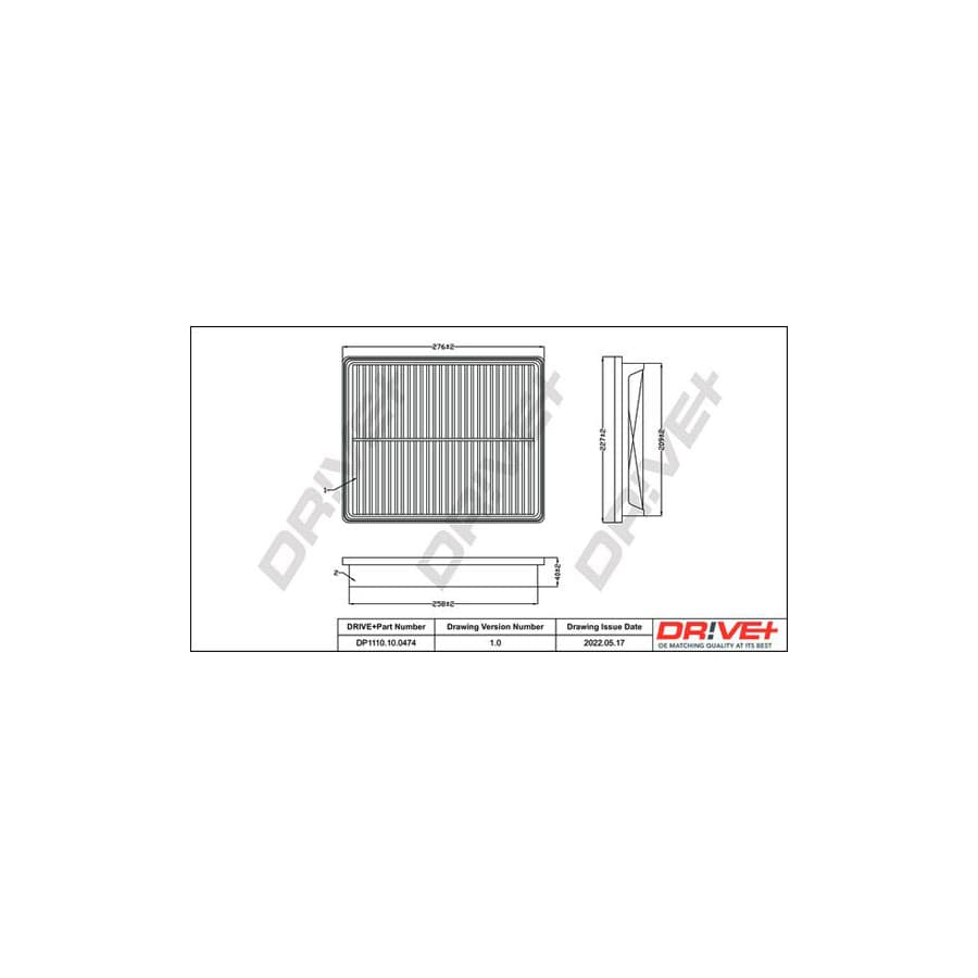 Dr!Ve+ Dp1110.10.0474 Air Filter