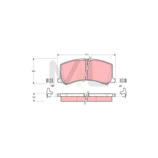 TRW Gdb3091 Brake Pad Set With Acoustic Wear Warning, With Accessories | ML Performance Car Parts