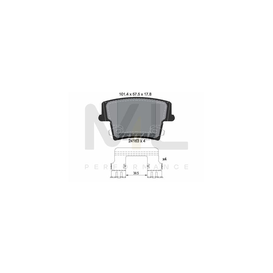 TEXTAR 2416303 Brake pad set with acoustic wear warning, with accessories | ML Performance Car Parts