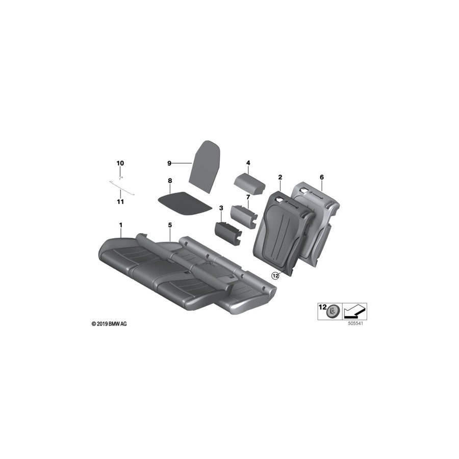 Genuine BMW 52207850573 F16 Cover, Seat, Rear Alcantara GMAT ANTHRAZIT (Inc. X6) | ML Performance US Car Parts
