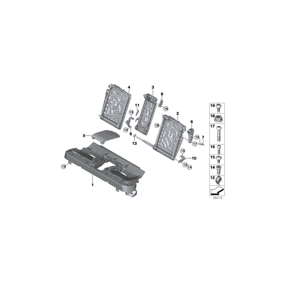 Genuine BMW 52207327950 Backrest Frame, Right (Inc. X6 35iX, X6 40dX & X6 50iX 4.0) | ML Performance US