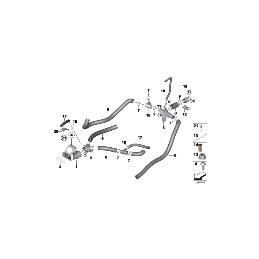 Genuine BMW 51748424894 Holder ECU VENT. HOSE (Inc. M6 GT3) | ML Performance US Car Parts
