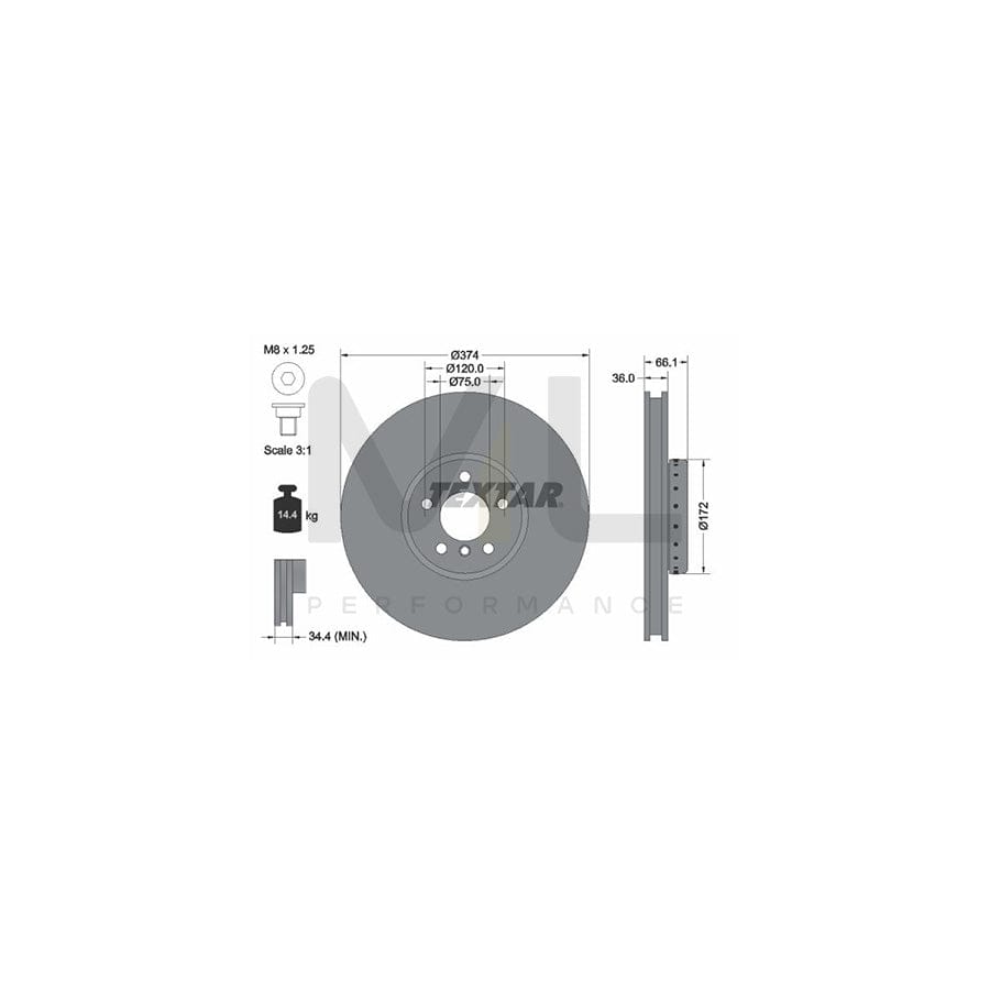 TEXTAR PRO+ 92266225 Brake Disc Internally Vented, Two-piece brake disc, Coated, High-carbon, with bolts/screws, without wheel hub, without wheel studs | ML Performance Car Parts