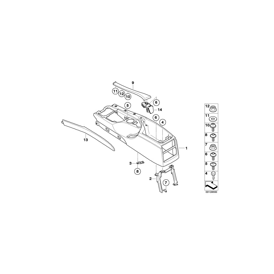 Genuine BMW 51169112022 E60 E61 Cover Center Console GRAU (Inc. 520i, 530i & 520d) | ML Performance US Car Parts