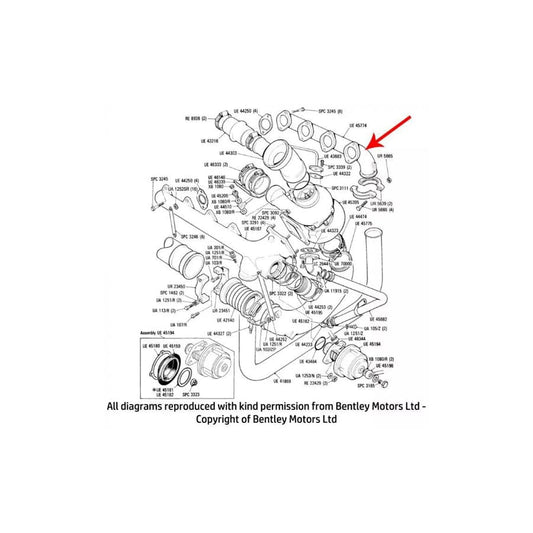 GENUINE Bentley UE45774 EXHAUST MANIFOLD B BANK (LEFT HAND)