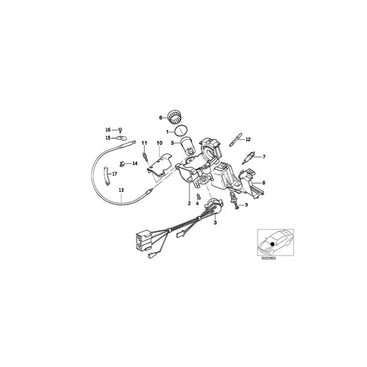 Genuine BMW 61328356029 E34 E32 Ignition Switch RHD (Inc. 750iL, 520i & 730iL) | ML Performance US Car Parts
