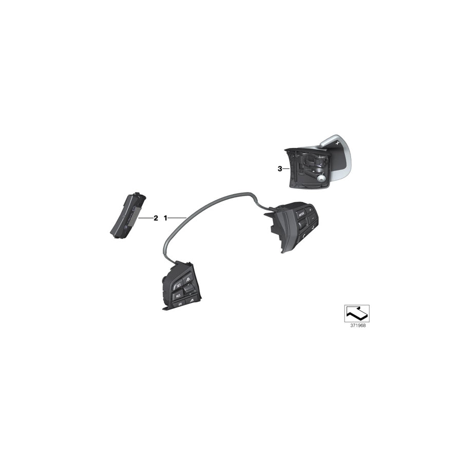 Genuine BMW 61319262707 F01 F04 F11 Switch, Multifunct. Steering Wheel (Inc. 530d, 525d & 523i) | ML Performance US Car Parts
