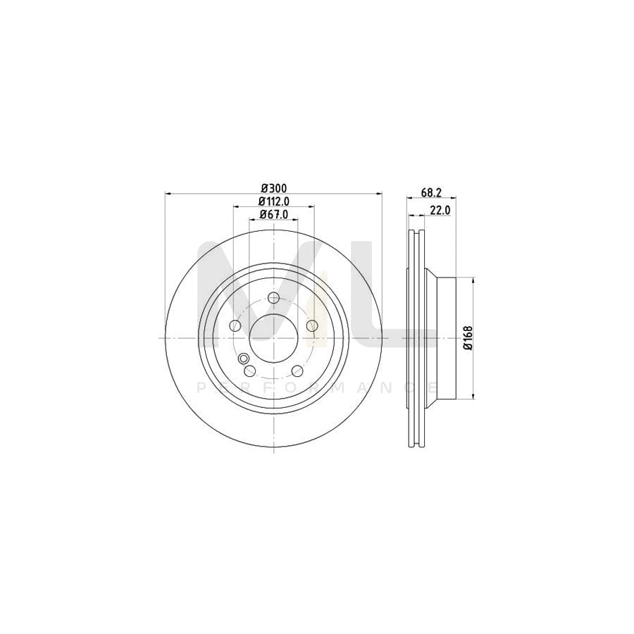 HELLA PRO 8DD 355 108-861 Brake Disc Internally Vented, Coated, without wheel hub, without wheel studs