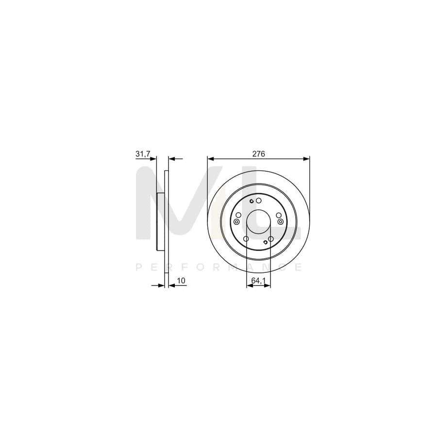 BOSCH 0 986 479 U83 Brake Disc for HONDA CIVIC Solid, Oiled | ML Performance Car Parts