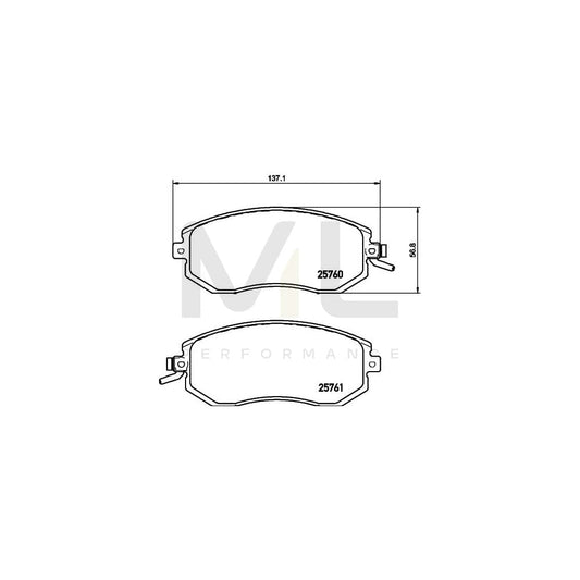 Hella 8DB 355 020-891 Brake Pad Set With Acoustic Wear Warning, With Accessories