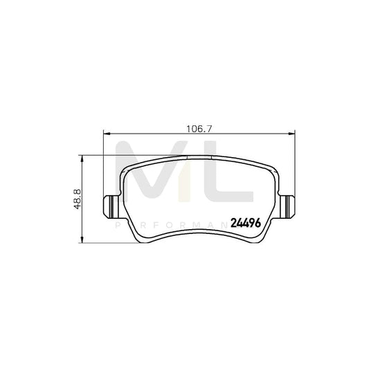 Hella 8DB 355 025-401 Brake Pad Set Not Prepared For Wear Indicator, With Brake Caliper Screws, With Accessories