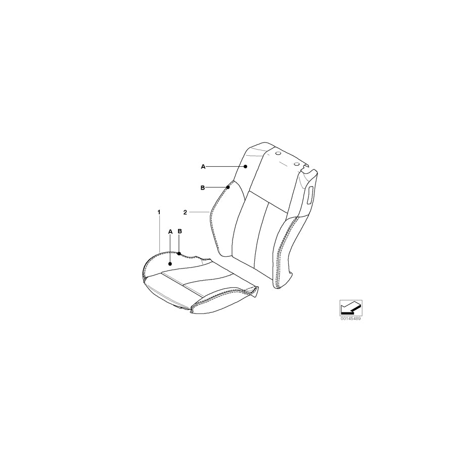 Genuine BMW 52107972118 E64 Cover Backrest Leather Right INDIVIDUAL (Inc. 630i, 635d & 650i) | ML Performance US Car Parts
