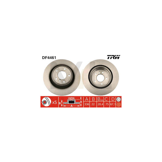 TRW DF4461 Brake Disc Vented, High-carbon | ML Performance Car Parts