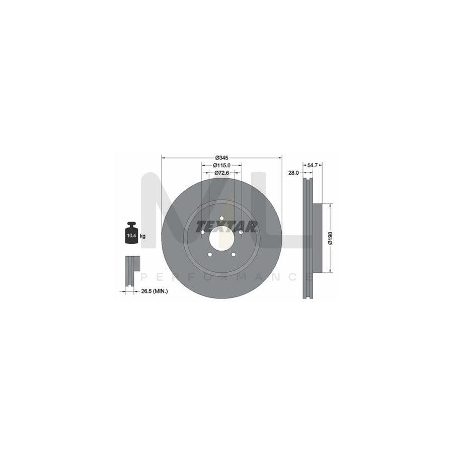 TEXTAR 92177100 Brake Disc Internally Vented, without wheel hub, without wheel studs | ML Performance Car Parts