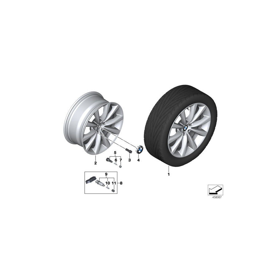 Genuine BMW 36116867338 G12 G11 Disc Wheel, Light Alloy, Reflexsilber 8JX18 ET:30 (Inc. 740dX, 725Ld & 640i) | ML Performance US Car Parts