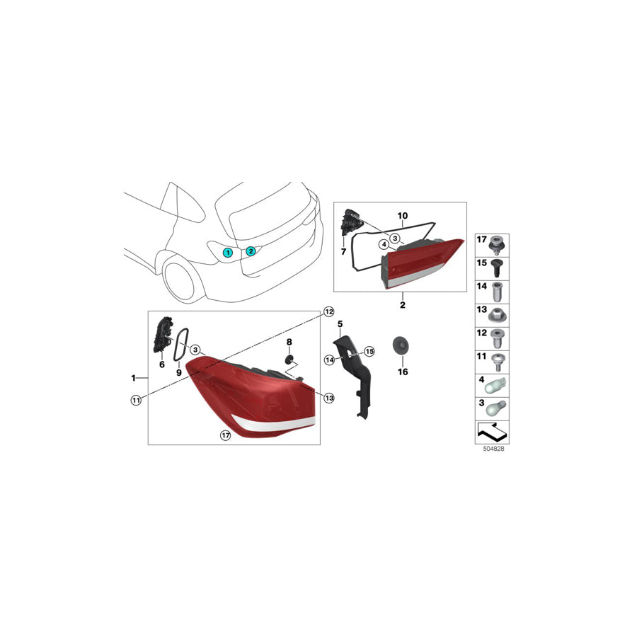 Genuine BMW 63219880148 F48 Tail Light Gasket (Inc. X1 18dX, X1 20dX & X1 28i) | ML Performance US Car Parts