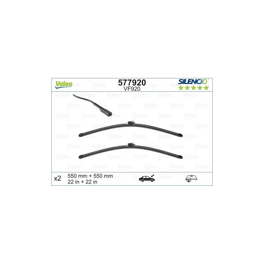 Valeo Silencio Flat Blade Set 577920 Wiper Blade | ML Performance US Car Parts