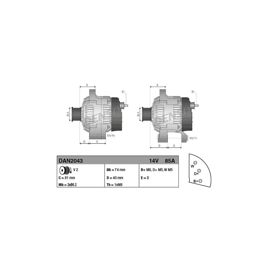 DENSO DAN2043 Alternator
