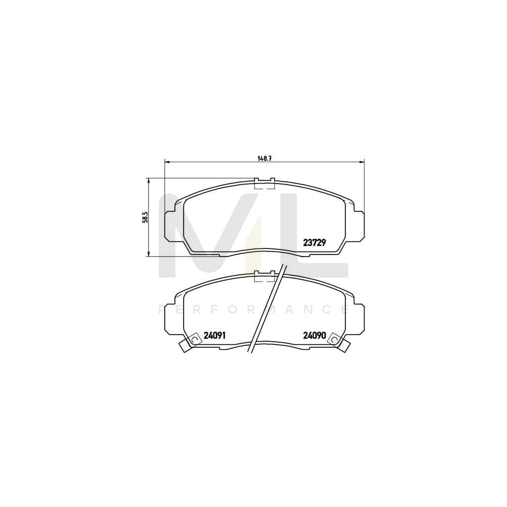 Brembo P 28 034X Brake Pad Set With Acoustic Wear Warning | ML Performance Car Parts