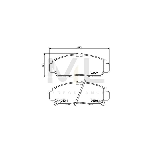 Brembo P 28 034X Brake Pad Set With Acoustic Wear Warning | ML Performance Car Parts