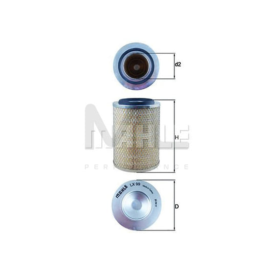 MAHLE ORIGINAL LX 99 Air Filter for VW TRANSPORTER Filter Insert | ML Performance Car Parts
