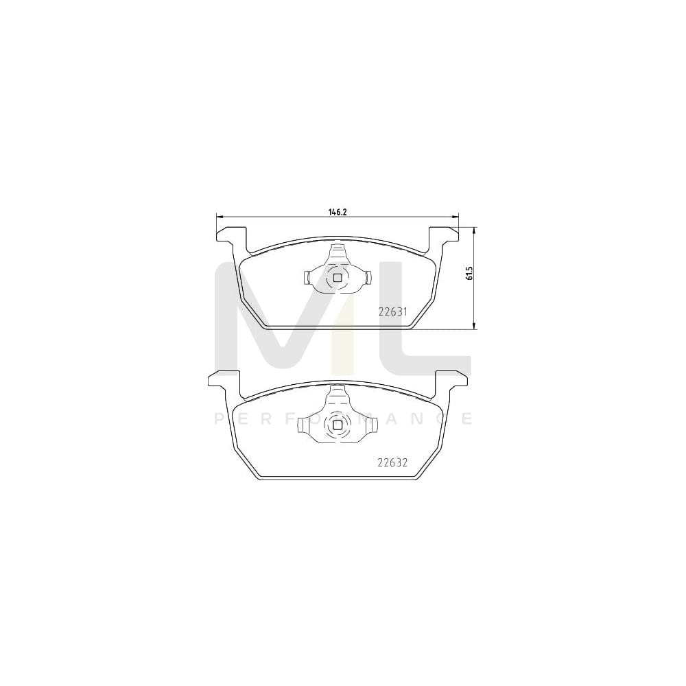 Hella 8DB 355 032-951 Brake Pad Set Not Prepared For Wear Indicator