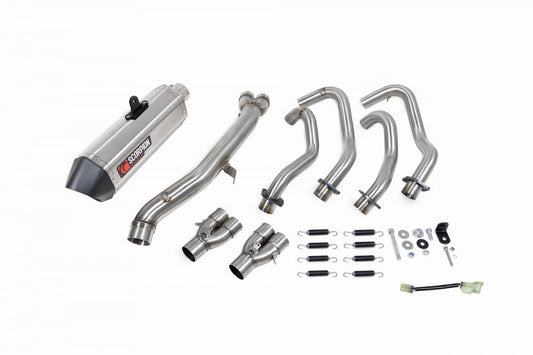 Scorpion RKA140SYSSEO Kawasaki Ninja ZX-25R Serket Parallel Full System  - Brushed Stainless Steel Sleeve | ML Performance US US