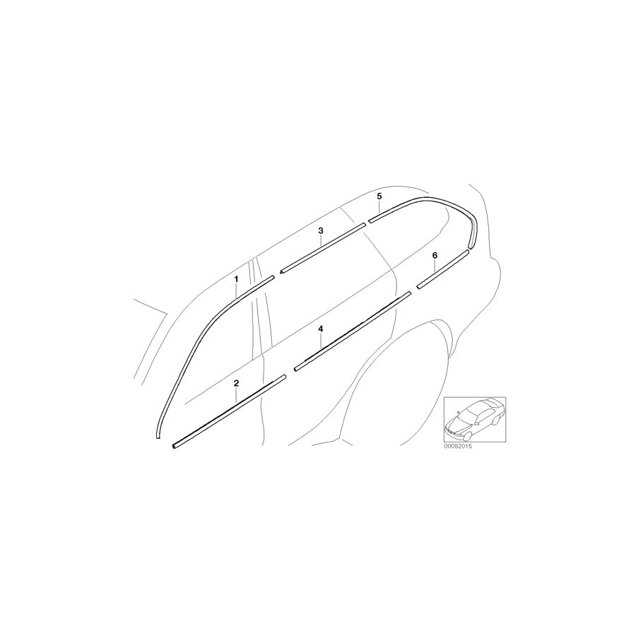Genuine BMW 51328257705 E53 Window Frame Cover, Front Left Door TITAN (Inc. X5 4.6is, X5 4.4i & X5 3.0i) | ML Performance US Car Parts