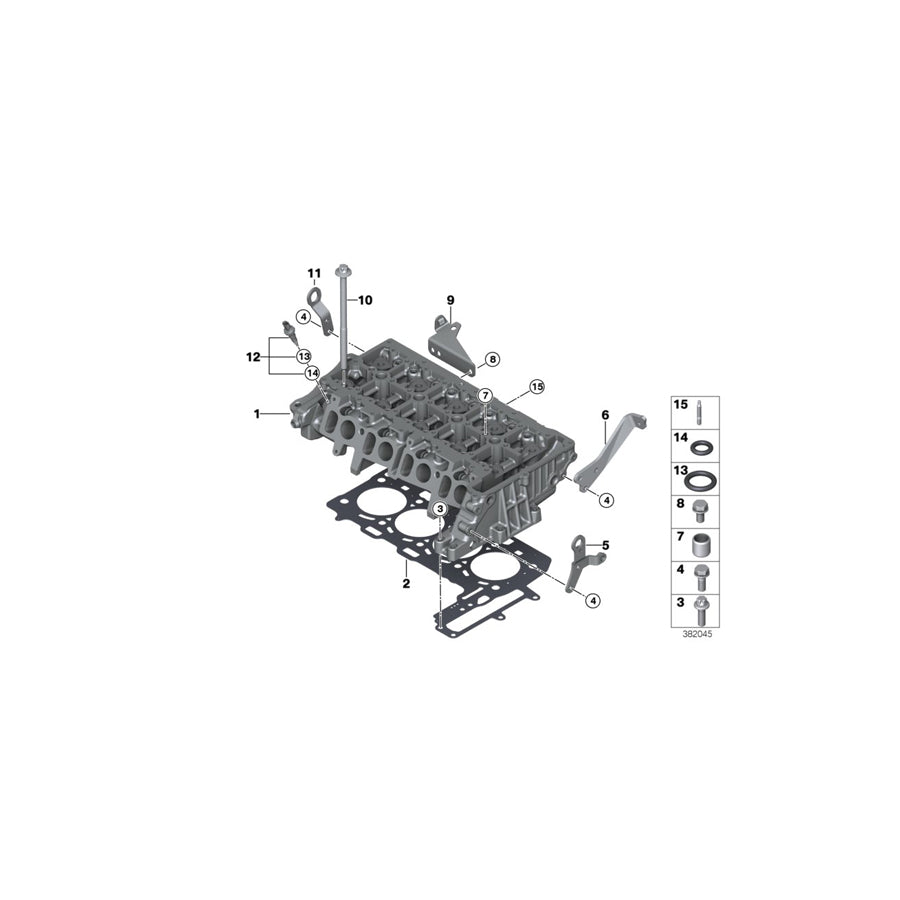 Genuine BMW 11128513681 F56 F46 Cylinder Head (Inc. X1 20dX, Cooper SD ALL4 & 220dX) | ML Performance US Car Parts