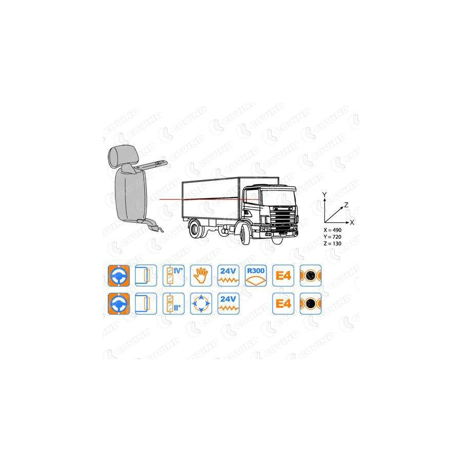 Covind 144/506 Outside Mirror, Driver Cab