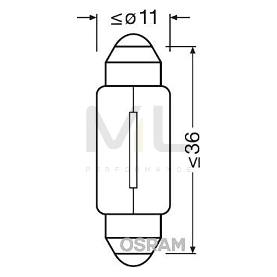 OSRAM ORIGINAL 6461 Bulb 12V 10W, Socket Bulb, SV8,5-8