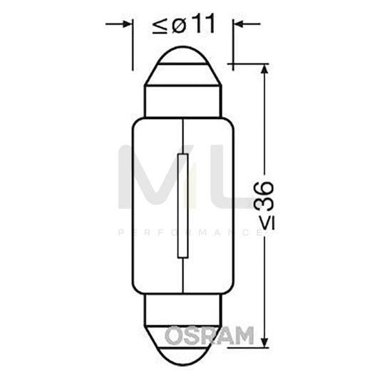OSRAM ORIGINAL 6461 Bulb 12V 10W, Socket Bulb, SV8,5-8