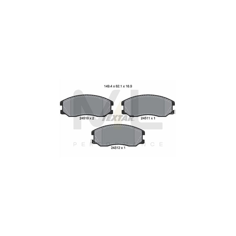 TEXTAR 2451001 Brake pad set with acoustic wear warning | ML Performance Car Parts