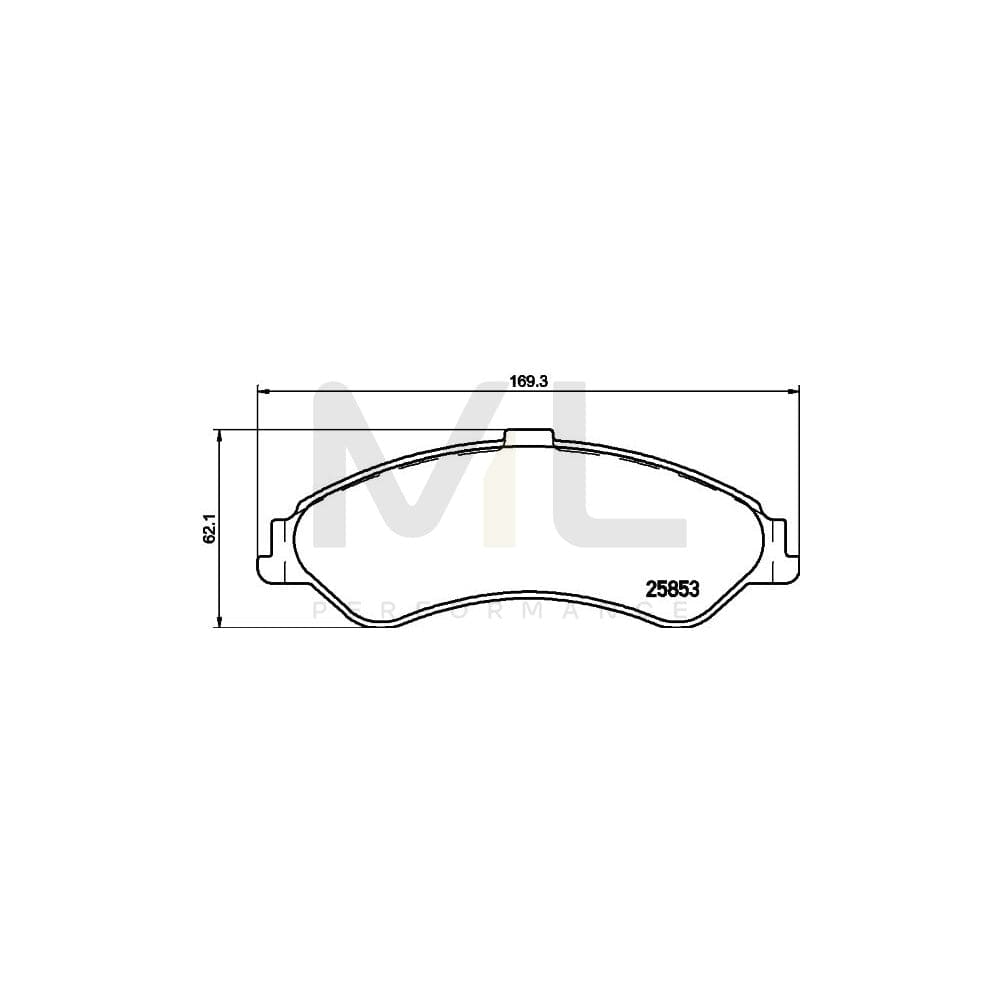 Hella 8DB 355 020-961 Brake Pad Set Not Prepared For Wear Indicator