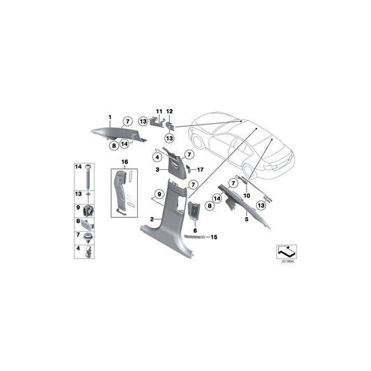 Genuine BMW 51437233627 F11 F10 Clothes Hook EVERESTGRAU (Inc. 535i, Hybrid 5 & 523i) | ML Performance US Car Parts