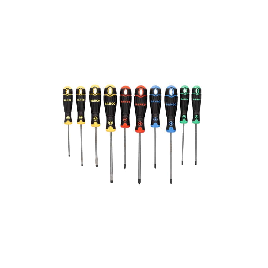 Bahco BAHB219010RB BAHCOFIT Coloured Handle Screwdriver Set, 10 Piece