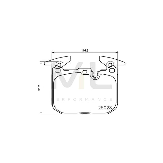 Hella 8DB 355 025-771 Brake Pad Set Prepared For Wear Indicator, With Counterweights