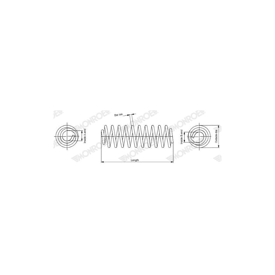 Monroe Sp4124 Coil Spring for Toyota Yaris