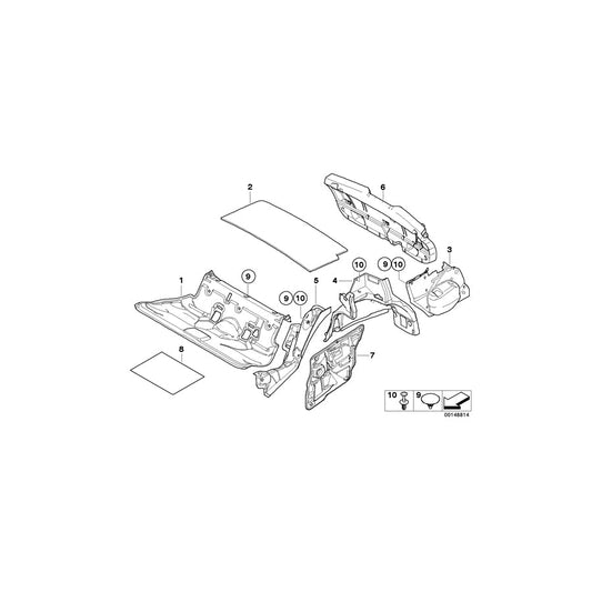 Genuine BMW 51487068939 E91 E91 Sound Insulation Trunk Left (Inc. 330d, 320d ed & 335d) | ML Performance US Car Parts