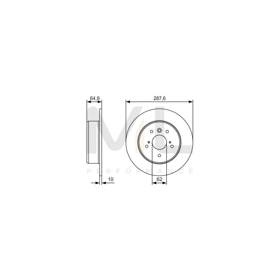 BOSCH 0 986 479 T69 Brake Disc Solid, Oiled | ML Performance Car Parts