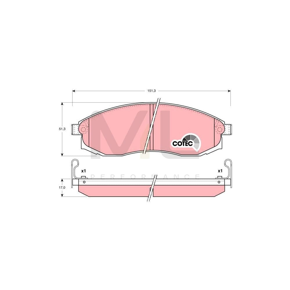 TRW Gdb3124 Brake Pad Set With Acoustic Wear Warning | ML Performance Car Parts