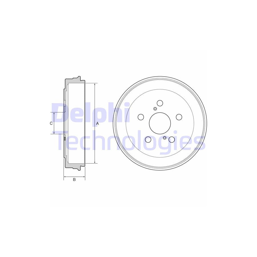 Delphi Bf536 Brake Drum For Toyota Corolla