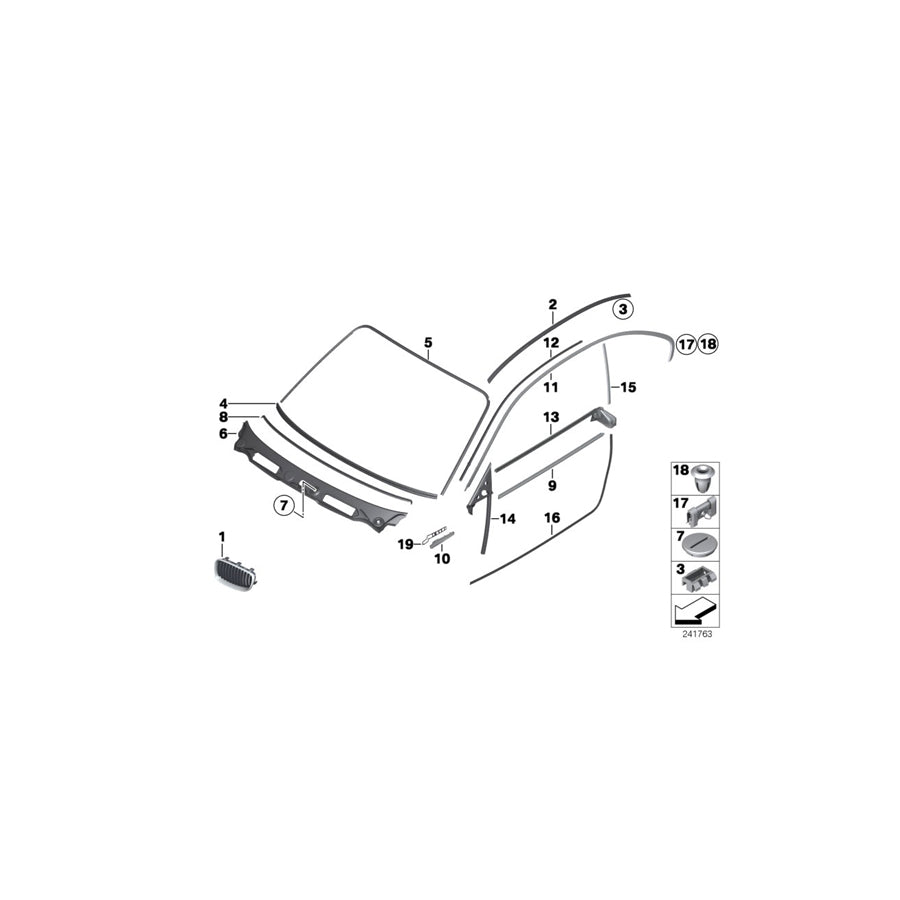 Genuine BMW 51767164949 E81 E82 Left Roof Frame Gasket (Inc. 128i, 116i 1.6 & 120i) | ML Performance US Car Parts