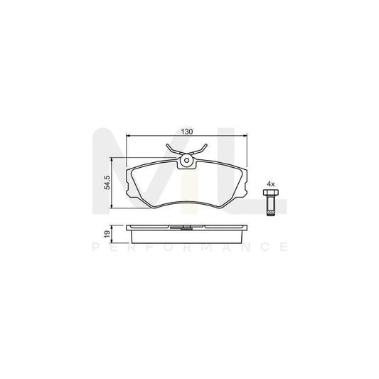 Bosch 0986460941 Brake Pad Set With Anti-Squeak Plate, With Bolts/Screws, With Mounting Manual BP511 | ML Performance Car Parts